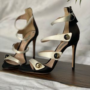 Giorgio Armani Ankle Strap Sandals |Black & White | Size:36 / US 5.5
